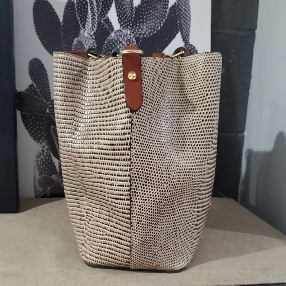 Dooney & Bourke Textured Cream and Brown Tote